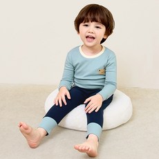 unifriend 童款迷你小熊高腰護肚衛生衣長袖長褲套裝