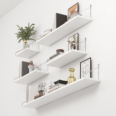 제리티지 무타공 벽선반 수납 선반, 화이트, 1단