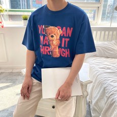 오티디 남녀공용 통기성 프리미엄 오버핏 16수 베어유캔 반팔 티셔츠