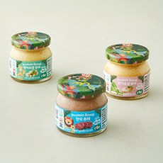 푸드케어 클레 7개월이후 프로틴밤 한우퓨레 140g + 닭가슴살 퓨레 140g + 병아리콩 퓨레 140g 세트, 1세트