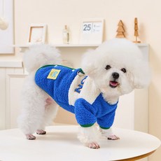 파스텔펫 반려동물 액션 뽀글이 자켓, 블루, 1개