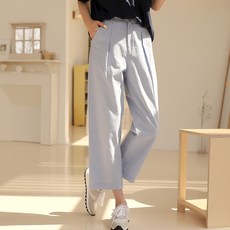 BBAEBBAE 女性內鬆緊帶壓褶寬版九分褲