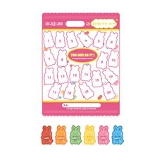 DONNA&DECO 貼紙 5入+兔子設計貼紙 100入, 混色, 1組