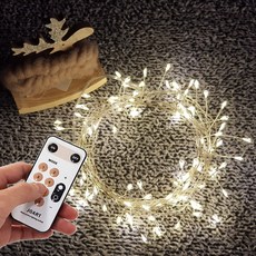 JOART 聖誕樹 USB專用 珠寶線 蜈蚣燈串, 1個, (USB專用)珠寶200球_銀線暖白光, 200球 6.5m