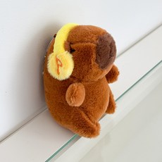 소리달 퍼실 뚱 카피바라 가방 인형 키링, 12cm, 옐로우, 1개
