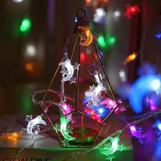 Quardi LED 露營室內裝飾燈串 星月 彩色 閃爍 30燈 3m, 燈泡色, 1個