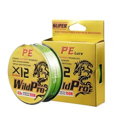 WILDPRO PE線 X12編織合股釣魚線, 綠色, 1個