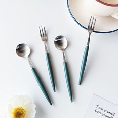 Bogen Eiffel 餐具組 銀色橄欖, 茶匙 2p + 茶叉 2p, 1套