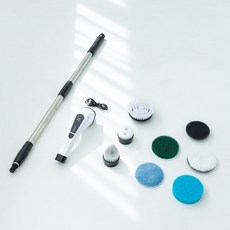백화상점 화장실 욕실 무선 전동 청소솔 + 브러쉬 7종 세트, 혼합색상, 1세트