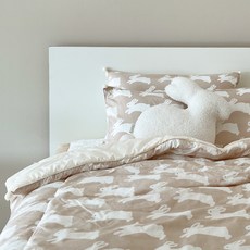 FRAMBOISE 兒童用Kring Rabbit 60支純棉鋪棉被 + 枕頭套組, 牛奶米色