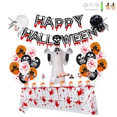 미니띠네 해피 할로윈 데이 유령 테이블 보 홈파티 세트, A, 1세트