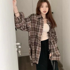 PEONIST 女款時尚格紋襯衫