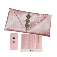 Jiseong 現金聘禮袋款繩結包巾 + 高級聘禮信封, 杏色, 1張
