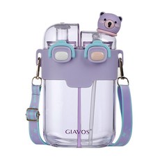 GIAVOS 萌仔分倉雙飲彈蓋水壺, 780ml, 1個, 紫色