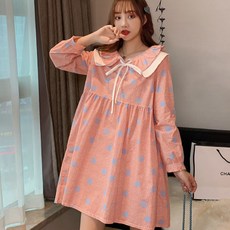 임산부 도트 블라우스 원피스