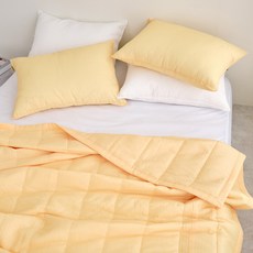 바자르 썸머 할리데이 시어서커 여름 차렵이불, 옐로우