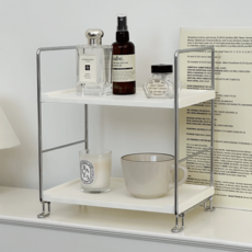 DEMIMOOD Sealing 鋼製框架層架 2層 一字型, 白色, 1個