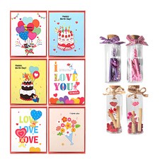 隨機玻璃瓶字母 4p + 閃亮彈出卡 6 件套, 混色, 1個