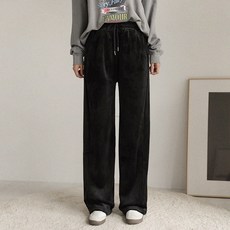 andstyle 女款 短版/長版 熱銷第21彈 冬季日常穿搭 內刷毛天鵝絨燈芯絨鬆緊帶寬褲 265009