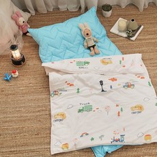 BUHO 布歐 便攜式天然純棉透氣雙層紗兒童三件組, 童話鎮