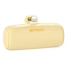 스피디 일체형 미니 도킹형 무선 보조배터리 5000mAh, SPE-B2PA5GPQ8P(8핀), 옐로우
