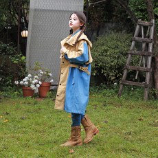 女童Acl丹寧拼色風衣 J6226