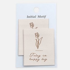 기요하라 이니셜 모티프 고급 장식라벨 IMN-06-03 2p, 1개, 혼합색상