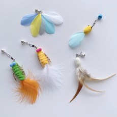 DING DONG PET 貓咪釣竿補充包組合, 1套, 鈴鐺羽毛5種混色