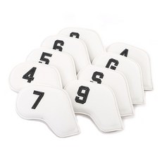 TECH SKIN 彩色皮革高爾夫球桿保護套組, 白色的