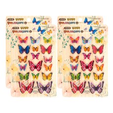 STUDIO EIGHT 蝴蝶亮粉造型貼紙, 混色, 4入