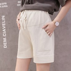 포인트 캐쥬얼 니트 하이웨스트 임산부 반바지