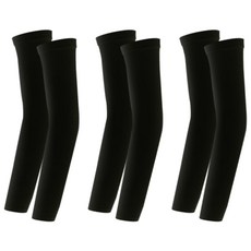 高曼薩斯 無縫線 3D立體 防紫外線 無縫 雙臂 涼感袖套, 黑色, 3個