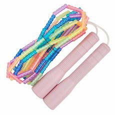 JFROPE 兒童高級彩虹軟質珠子跳繩 ver2, 嬰兒粉, 1個