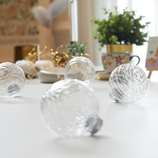 Howsense 聖誕裝飾裝飾透明圖案球 4 種 x 3 件套, 透明, 8cm, 1套