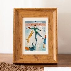 봄미르 모던 인테리어 거실 탁상용 액자, 2개, 내추럴 우드