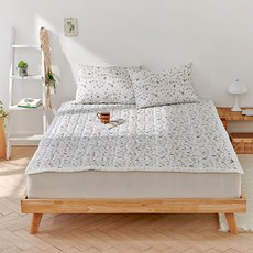 LaMonte 四季用莫代爾碎花泡泡紗薄墊, 白色