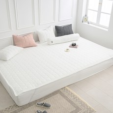 Inyx 布丁感柔軟水洗超細纖維固定鬆緊帶家庭床墊, 象牙白