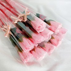 아르띠콜로 비누꽃 한송이 장미 꽃다발, 핑크, 10개