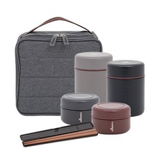 韓國 TWINgo Clover 保溫便當 5件組, 1套, 混合顏色