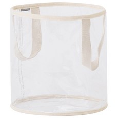Room&Home 透明手提收納籃, 1個, 象牙色 + 透明色