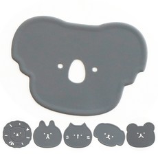 에이드엘 애니멀 실리콘 컵받침 6종 세트, 다크그레이, 1개
