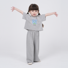 KIDSCOMO 女童郊遊短袖上衣下著套裝