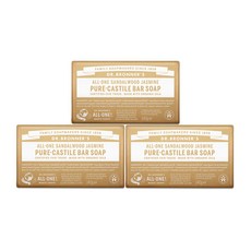 닥터브로너스 샌달우드 자스민 퓨어 캐스틸 바 솝, 140g, 3개