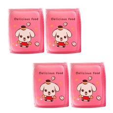 STARDOOR 動物印花魔鬼氈護膝2入組, 粉色 小狗款, 2組