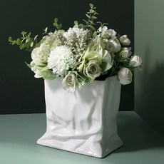 陶瓷皺褶花瓶, 單色