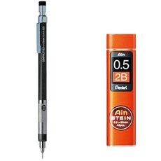 Pentel 飛龍文具 Graphlet 自動鉛筆 PG505-AD + Ain Stein 2B 筆芯組, 0.5mm, 1組