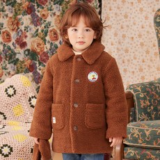 pancoat 孩童款印章毛絨大衣