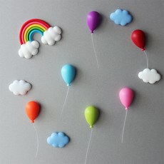 時尚魔方前門磁鐵氣球 6p + 彩虹 + 雲 4p 套組, 混色