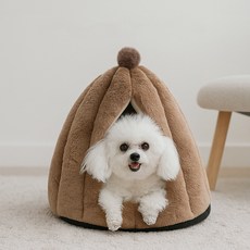 Honey Bubble 寵物南瓜洞穴屋坐墊, 棕色, 1個