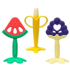 네이쳐러브메레 츄어블 실리콘 과일 아기 치발기 3종세트, 수박 + 바나나 + 포도, 1개